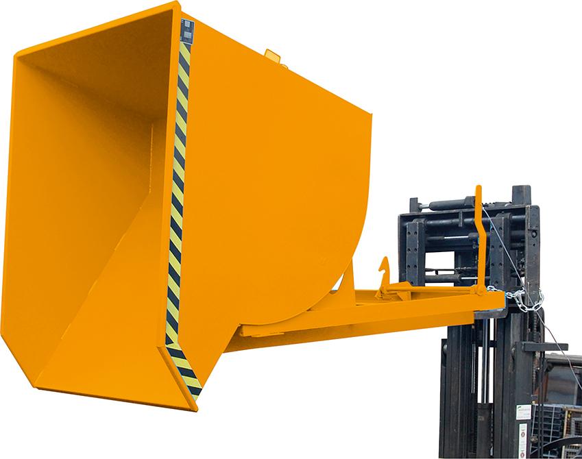 Kippbehälter BKM 1500 l B1560xT1760xH1270 mm RAL2000 Tragkraft 3000kg mit Abrollsystem