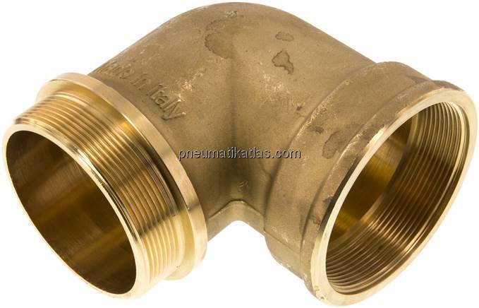 90°-Einschraubwinkel G 3"(IG)-G 3"(AG), Messing