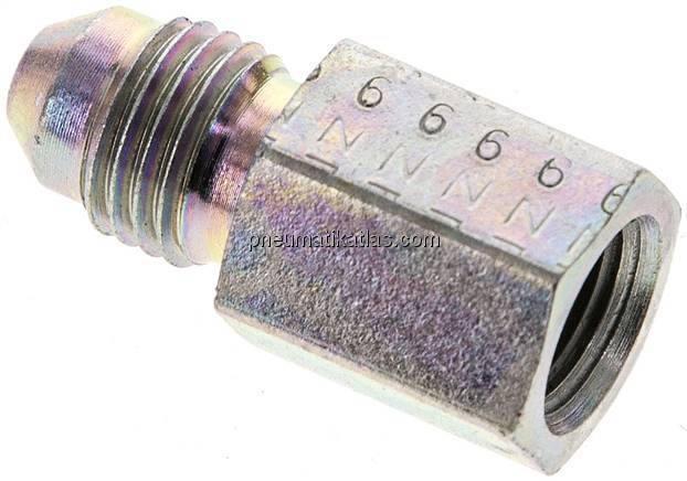 Reduziernippel UNF 7/16"-20(JIC-AG)-NPT 1/8"(IG), Stahl verzinkt