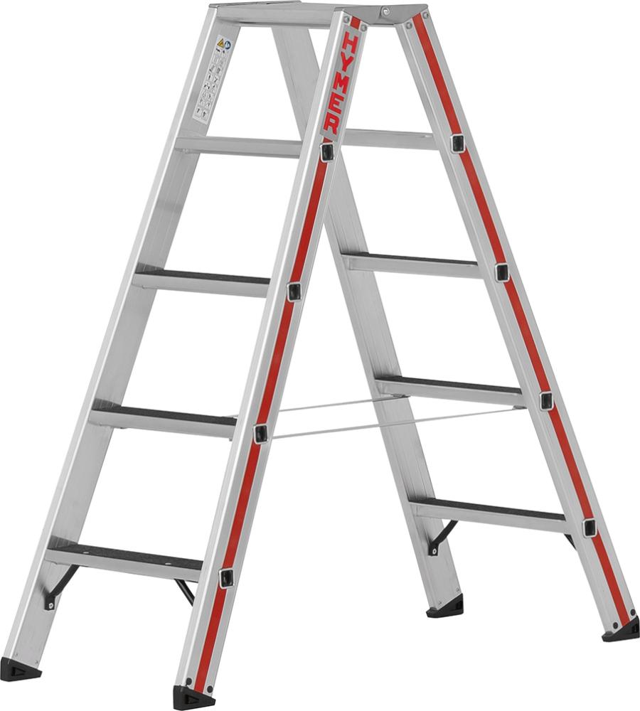 Stufenstehleiter R13 beidseitig begehbar 2x5 StufenLänge 1,30 m