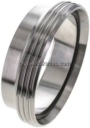 Gewindestutzen (Milchgewinde) Rd 160 x 1/4"-139,7mm, 1.4301