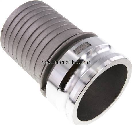 Kamlock-Stecker (E) 100 (4")mm Schlauch, Aluminium