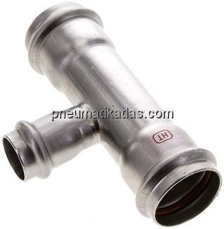 Pressfitting, T-Stück, 35x22mm innen, 1.4404