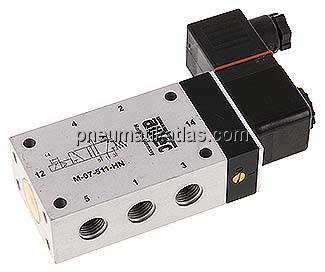 5/2-Wege Magnetventil, G 1/4", Feder, 24 V DC, ATEX-Zulassung