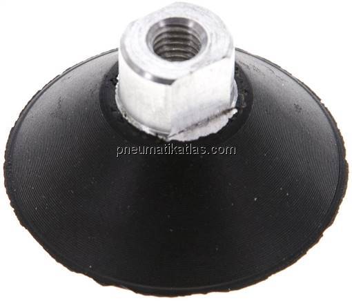 Flachsauger, Ø 30x3mm, M 5, CR (55A), schwarz