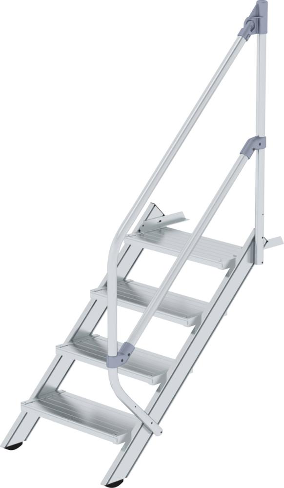 Alu-Treppe 45 Grad 4 Stufen B 600 mm lichte Höhe 830 mm Ausladung 1058 mm