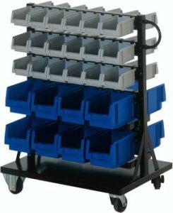 Montage-Rollwagen B700xT500xH890 mm 36 Kästen Gr.4/16Gr.3 LA-KA-PE