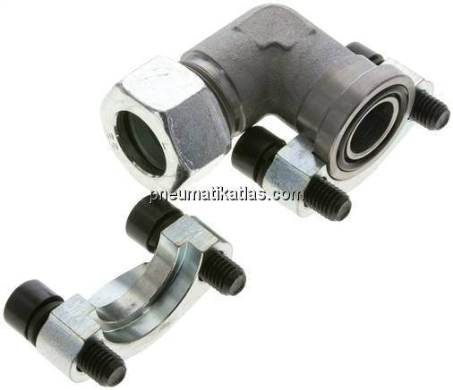 Winkel-Flanschverschraubung 3/4"-SAE (3000 PSI), 22 L (M30x2)