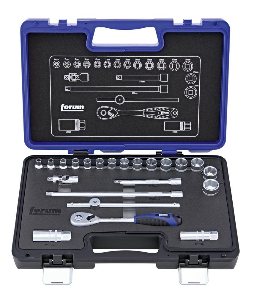 Steckschl.-Grt. 3/8" 22tlg. FORUM