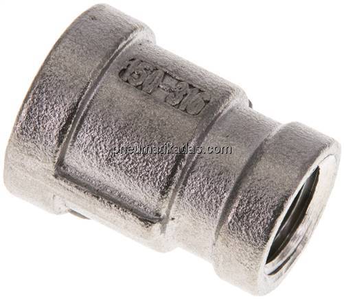 Rundmuffe NPT 3/8"-NPT 1/4", 1.4408