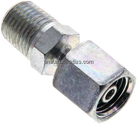 Einstellb. Schneidringverschr. 6 S-NPT 1/4", Stahl verzinkt