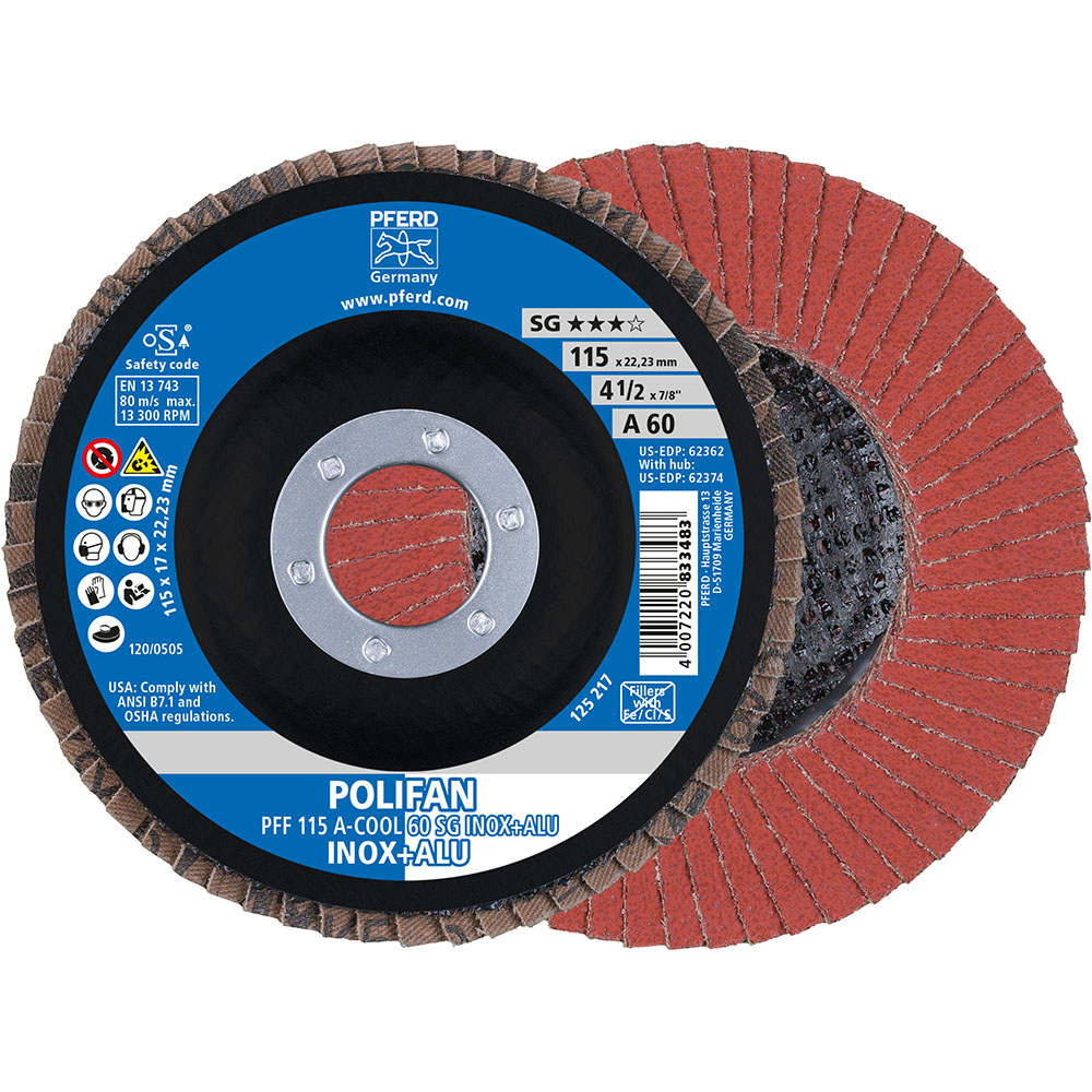 POLIFAN-Fächerscheiben PFF 115 A-COOL 60 SG INOX+ALU