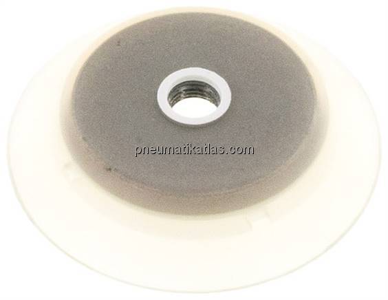 Flachsauger (stabile Lippe), Ø 95x6mm, G 1/4", Silikon (50A), transparent