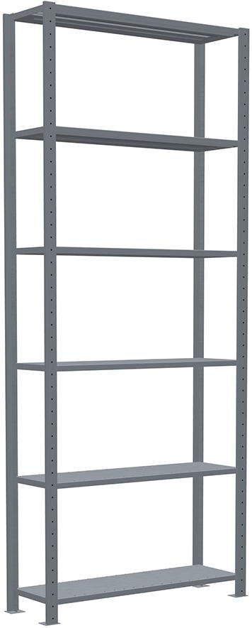 Steckregal B1000xT300xH2500 mm Grundfeld 6 Böden vzk Fachlast 150kg