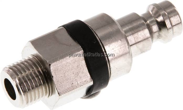 Kupplungsstecker (NW5) G 1/8"(AG), Messing vernickelt