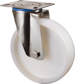 Lenkrolle 200mm H100 Platte,Kst.weiß,ER,GL H100.A90.200 BS ROLLEN