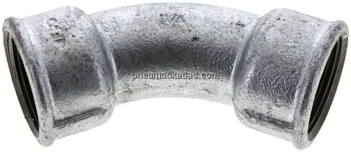 45°-Bogen Rp 1-1/4" (IG), Temperguss verzinkt