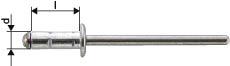 Mehrbereichs-Blindniet Alu/VA Flachrundkopf 4,8x15mm GESIPA PolyGrip