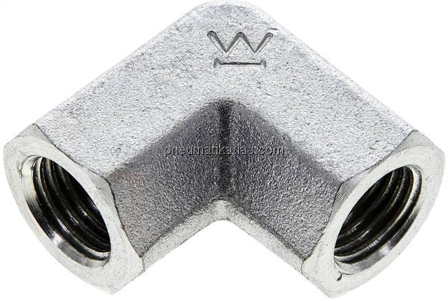 Hochdruck-90°-Winkel NPT 1/4" (IG), Stahl verzinkt