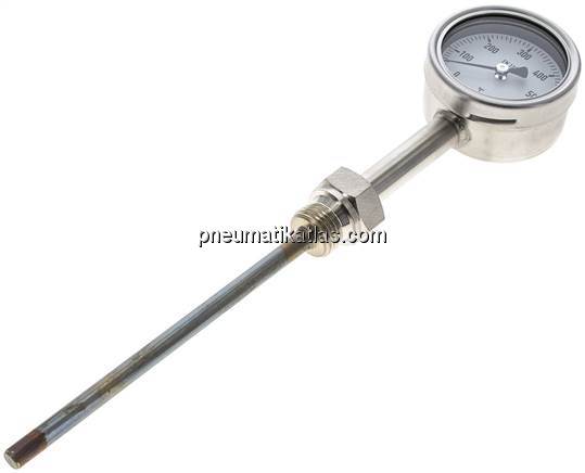 Bimetallthermometer, senkrecht D63/0 bis +600°C/160mm