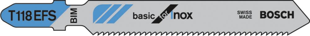 Stichsägeblatt T 118 EFS Bosch VE à 5 Stück Basic for Stainless Steel