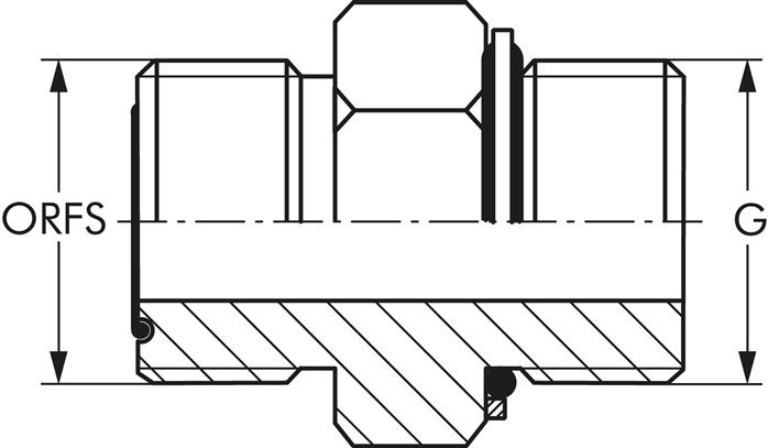 Zeichnung: Gerade ORFS-Einschraubverschraubung (G-