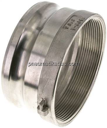 Kamlock-Stecker (A) NPT 5"(IG), Edelstahl (1.4408)