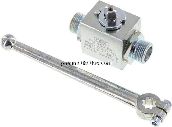 Hochdruck-Kugelhahn, Stahl, 12 S (M20x1,5), 0 - 500bar