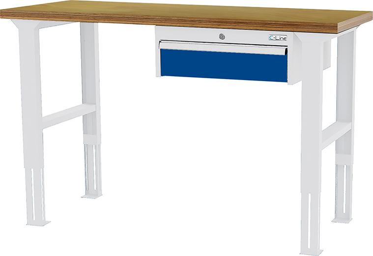 Arbeitstisch B1500mm HV 1 Schbl. 7035/5010 Forum