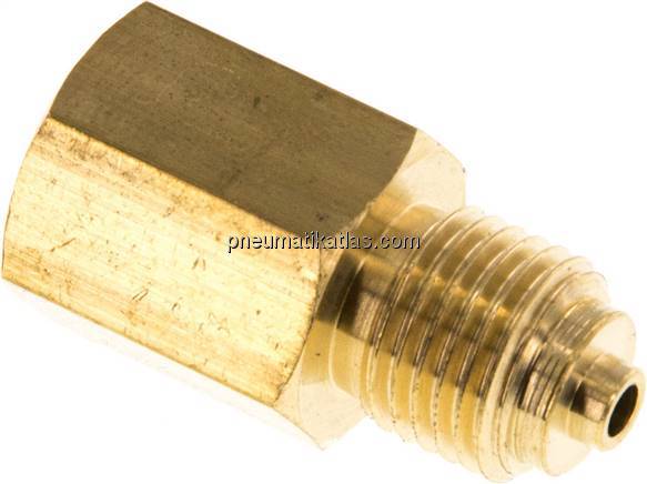 Manom.-Reduzierung G 1/4"(AG)-M 12x1,5(IG). Messing, 32mm