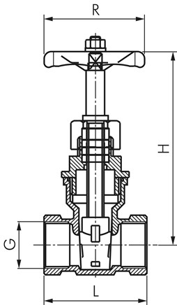 Zeichnung: Muffen-Absperrschieber