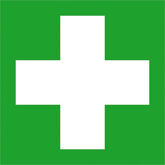 Hinweisschild Folie B150xH150 mm Erste Hilfe langnachleuchtend