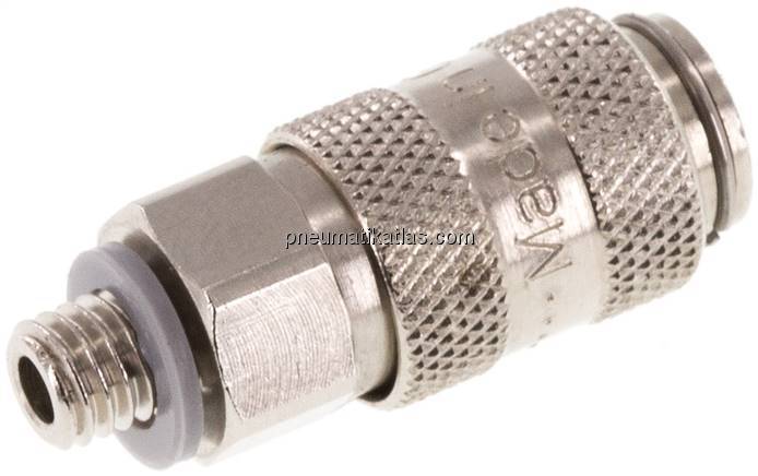 Kupplungsdose (NW2,7) M 5(AG), Messing vernickelt