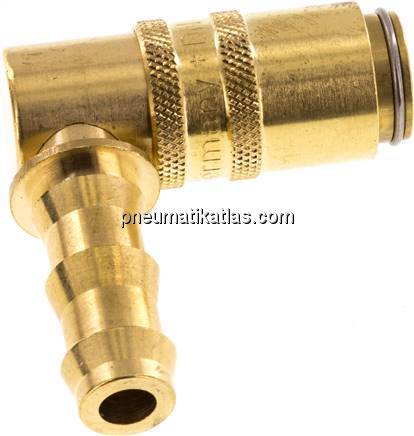 Temperierkupplungsdose (Winkel 90°) 9mm Zapfen, 9,5mm Push-Lok