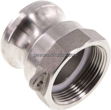 DIN/EN-Kamlock-Stecker (A/AF) G 1-1/2"(IG), Edelstahl (1.4408)