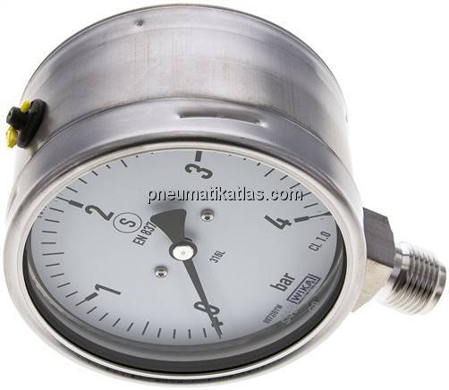 Sicherheits-Manometer senkrecht, 100mm, 0 - 4 bar