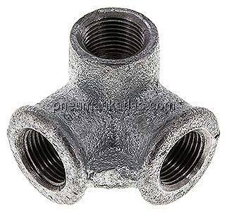 Winkelverteiler 3x Rp 3/8" (IG), Temperguss verzinkt