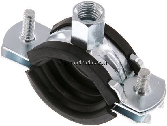 Rohrschelle 25 - 30mm,Stahl verzinkt mit Einlage, FISCHER