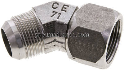 45°-Einschraubwinkel, UN 1-5/16"-12 (JIC), V4A