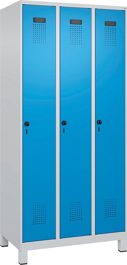 Spind Evolo PLUS 3 Abteile H1950xB900xT500mm RAL7035/RAL5012 /F/7035