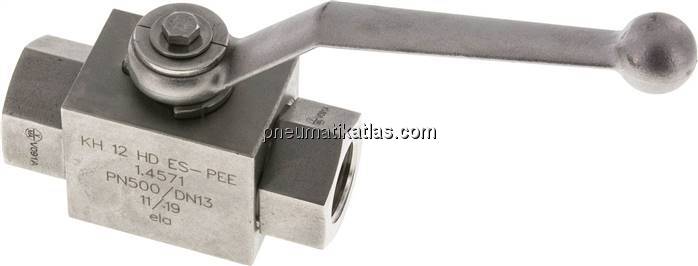 Hochdruck-Kugelhahn, Edelstahl, G 1/2", -0,999 bis 500bar