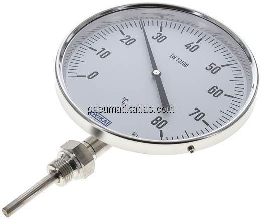 Bimetallthermometer, senkrecht D160/0 bis +80°C/63mm