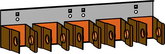 Kabelabroller 5-fach passend f. Lochwände Lochung 10X10 mm RAL 7019Rollenbreite bis 70mm