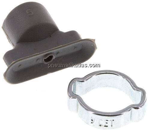 Ovalsauger, 18 x 6mm, Hub 1mm, NBR (60A), grau