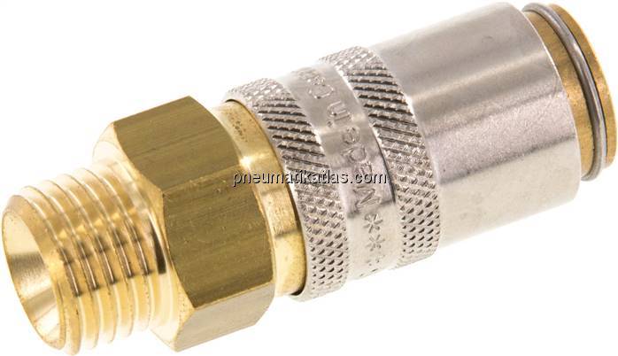 Temperierkupplungsdose 9mm Zapfen,M 14x1,5(AG), Messing