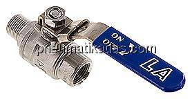 Edelstahl-Kugelhahn, Eco-Line leicht, R 3/8" / Rp 3/8", 0 - 63bar