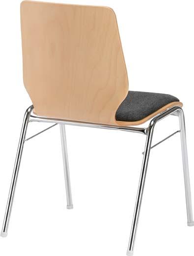 Mehrzweckstuhl Buche m. Polster schwarz