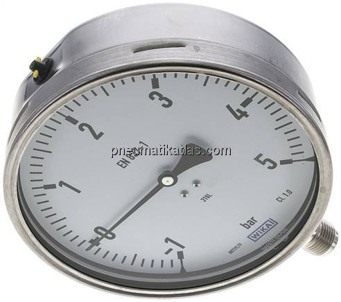 Chemie-Manometer senkrecht, 160mm, -1 bis 5 bar