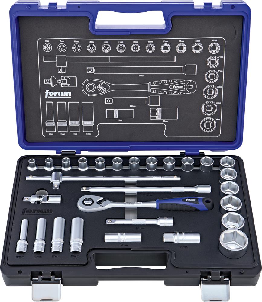 Steckschl.-Grt. 1/2" 28tlg. FORUM