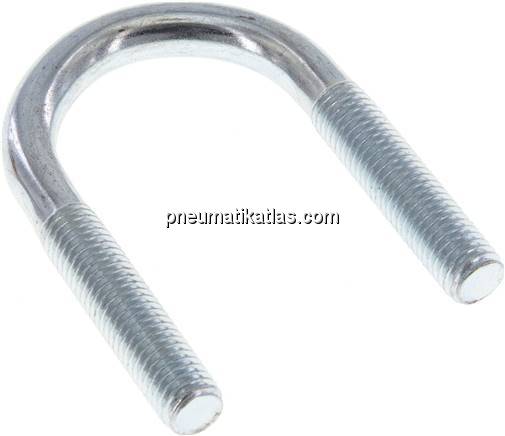 Rundstahlbügel, M 10, 30 - 33,7mm, Stahl verzinkt